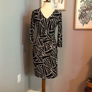 EUC Chaps Geometric Fitted Dress